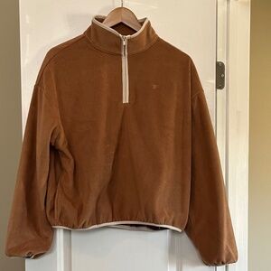 NWT Victoria’s Secret Pink Microfleece Half-Zip Jacket - Toffee - Size M
